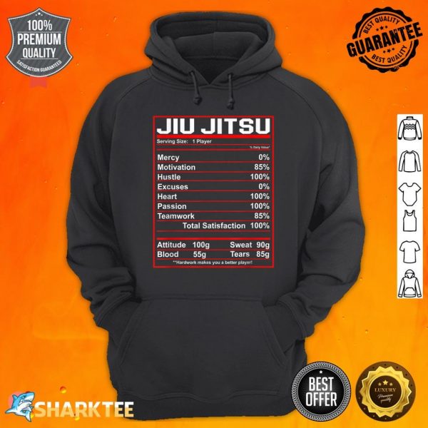 Funny Jiu Jitsu Nutrition Facts Bjj Fighter Hoodie