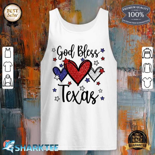 God Bless Texas Hearts For Patriotic Women & Fourth Of July Premium Tank Top