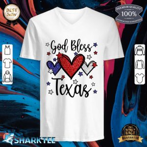God Bless Texas Hearts For Patriotic Women & Fourth Of July Premium V-neck