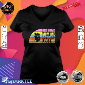 Grandma Mom And Bowling Legend, Bowling Women Strike V-neck