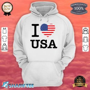 I Love USA T-Shirt, United States of America Flag Heart Hoodie