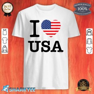 I Love USA T-Shirt, United States of America Flag Heart Shirt