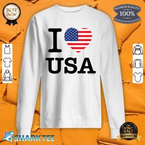 I Love USA T-Shirt, United States of America Flag Heart Sweatshirt