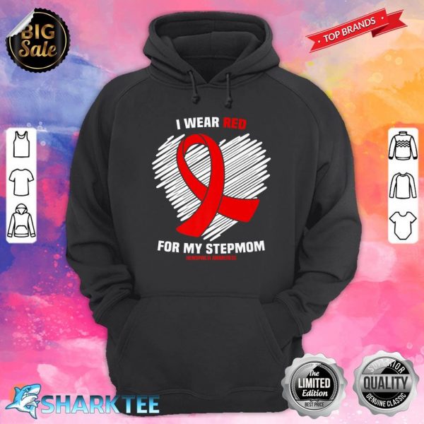 I Wear Red For My Stepmom Hemophilia Awareness Premium Hoodie