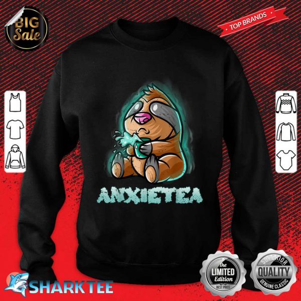 Introvert Tea Lover Nerd Lazy Sloth Tea Cup Book Reader Sweatshirt