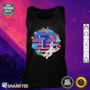 Kids 7 Years Old Birthday Boy Astronaut Space 7th BDay Tank Top