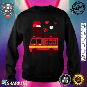 Kids Kids Fire Truck Buffalo Plaid Valentines Day Mom Dad Son Sweatshirt