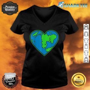 Love Earth Heart Save Earths Day Planet Graphic V-neck