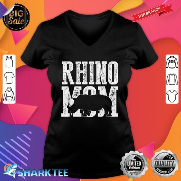 Mama Rhino Mom Rhinoceros Cute Mothers Day V-neck