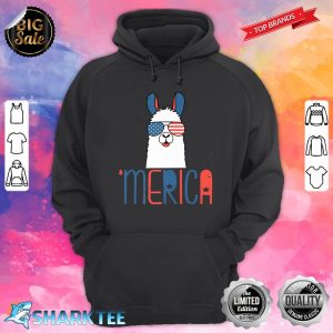 Merica Lama Alpaka Independence Day 4th of July TShirt Idea Premium Hoodie
