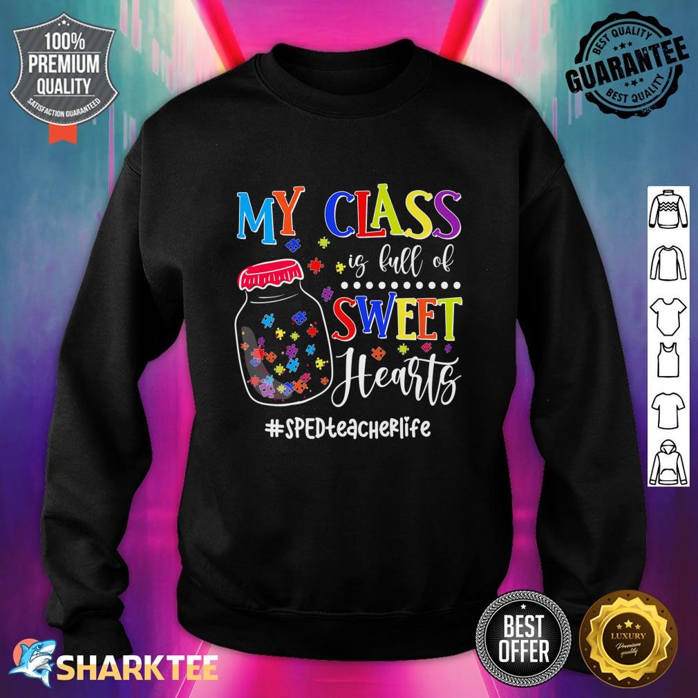 My Class Is Full Of Sweethearts SPED Teacher Autism Puzzle Premium Sweatshirt 