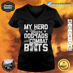 My Hero Wears Dog Tags and Combat Boots V-neck
