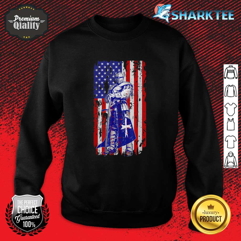Patriotic Gifts Veteran Crusader Flag Design Sweatshirt