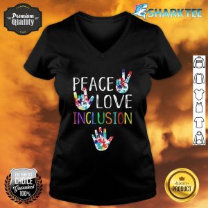 Peace Love Inclusion SPED Squad Special Ed Teacher Gift V-neck