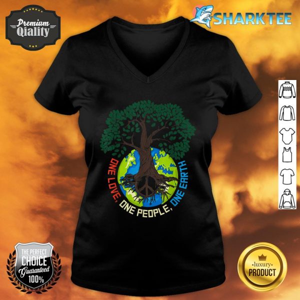 Peace Tree Love Environmental Protection Earth Day Climate V-neck