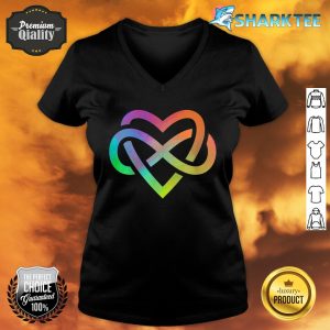 Polyamory Infinity Heart Symbol Neverending Love LGBT Gift V-neck