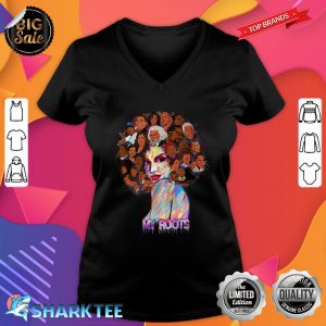 Powerful History Month Pride DNA I Love My Roots Black Women V-neck