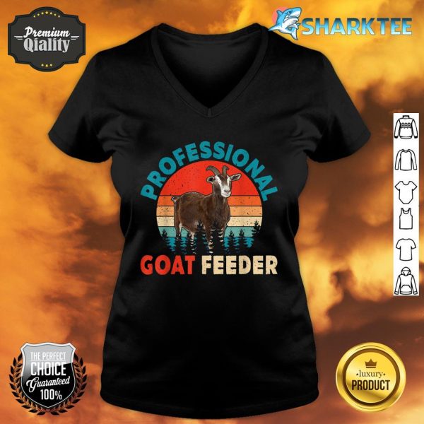 Professional Goat Feeder Funny Farm Lover Rancher Farmer V-neck