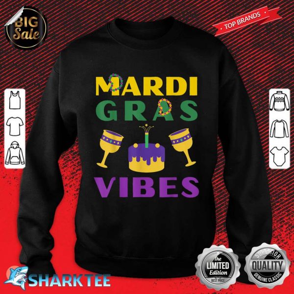 Mardi Gras Vibes Cool Shades New Orleans Carnival Sweatshirt