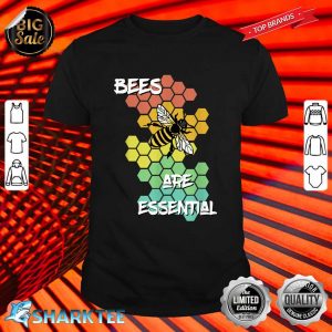 Retro Bees Are Essential Earth Day Save the Bees Beekeeper Shirt