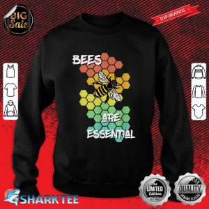 Retro Bees Are Essential Earth Day Save the Bees Beekeeper Sweatshirt
