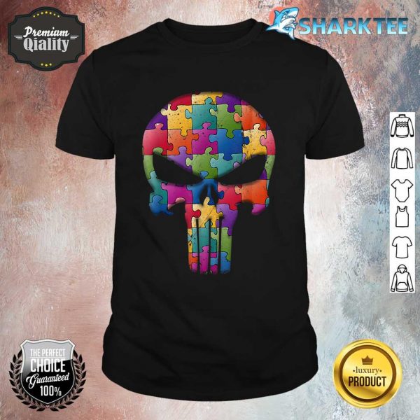 Skull Autism Awareness Mom Dad Kids Autism Puzzle Shirt