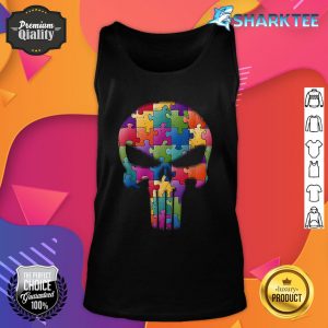 Skull Autism Awareness Mom Dad Kids Autism Puzzle Tank Top