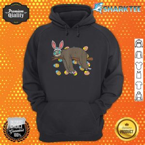 Sloth Bunny Ears Glasses Eggs Lazy Easter Day Animal Lover Hoodie