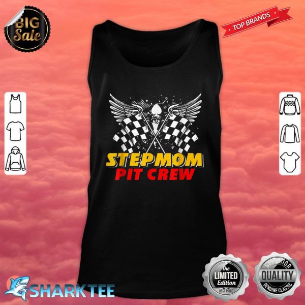 Stepmom Pit Crew Race Car Birthday Party Matching Family Tank Top