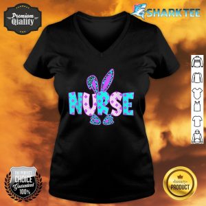 Stethoscope Scrub Nurse Life Easter Day Cute Bunny With Eggs V-neck