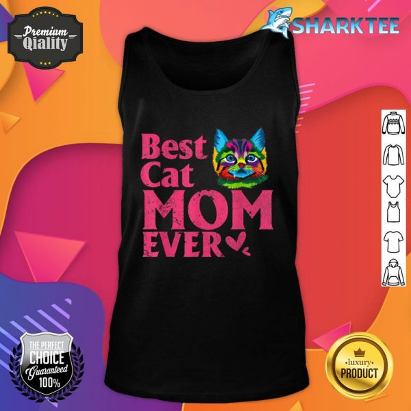 Vintage Best Cat mom Ever T-Shirt cut colored Cat mommy Tank Top
