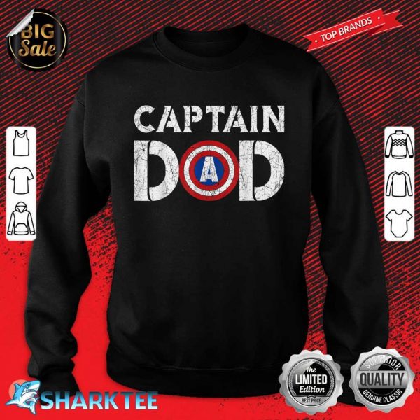Vintage Dad Captain Shirt American Flag Father Day Gift Sweatshirt