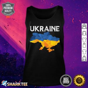 Vintage Ukraine Ukrainian Flag Pride Simple Ukraine Map Premium Tank top