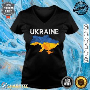 Vintage Ukraine Ukrainian Flag Pride Simple Ukraine Map Premium V-neck