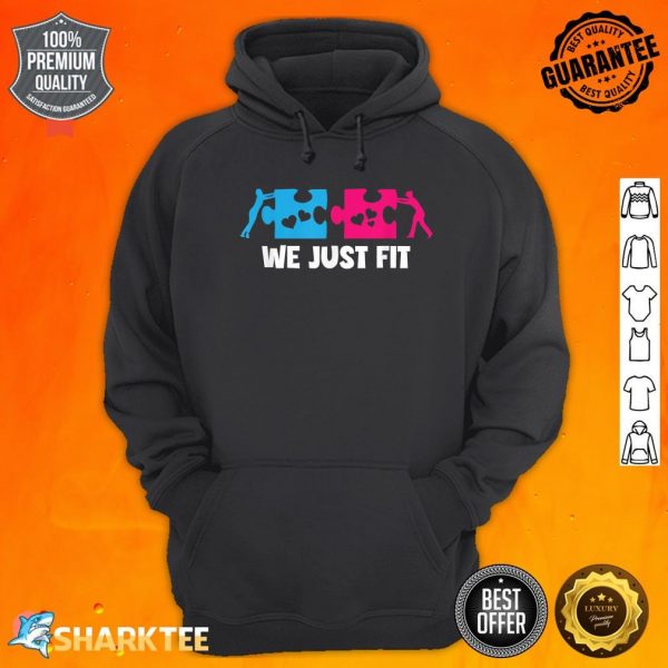 We Just Fit Great Puzzle Heart Loving Valentines Day Couples Hoodie