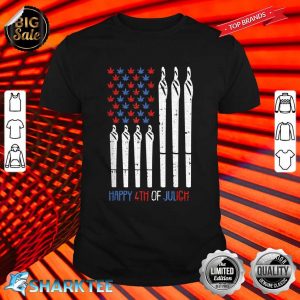 Weed American Flag 4th Of July Funny Marijuana Joint Stoner Shirt