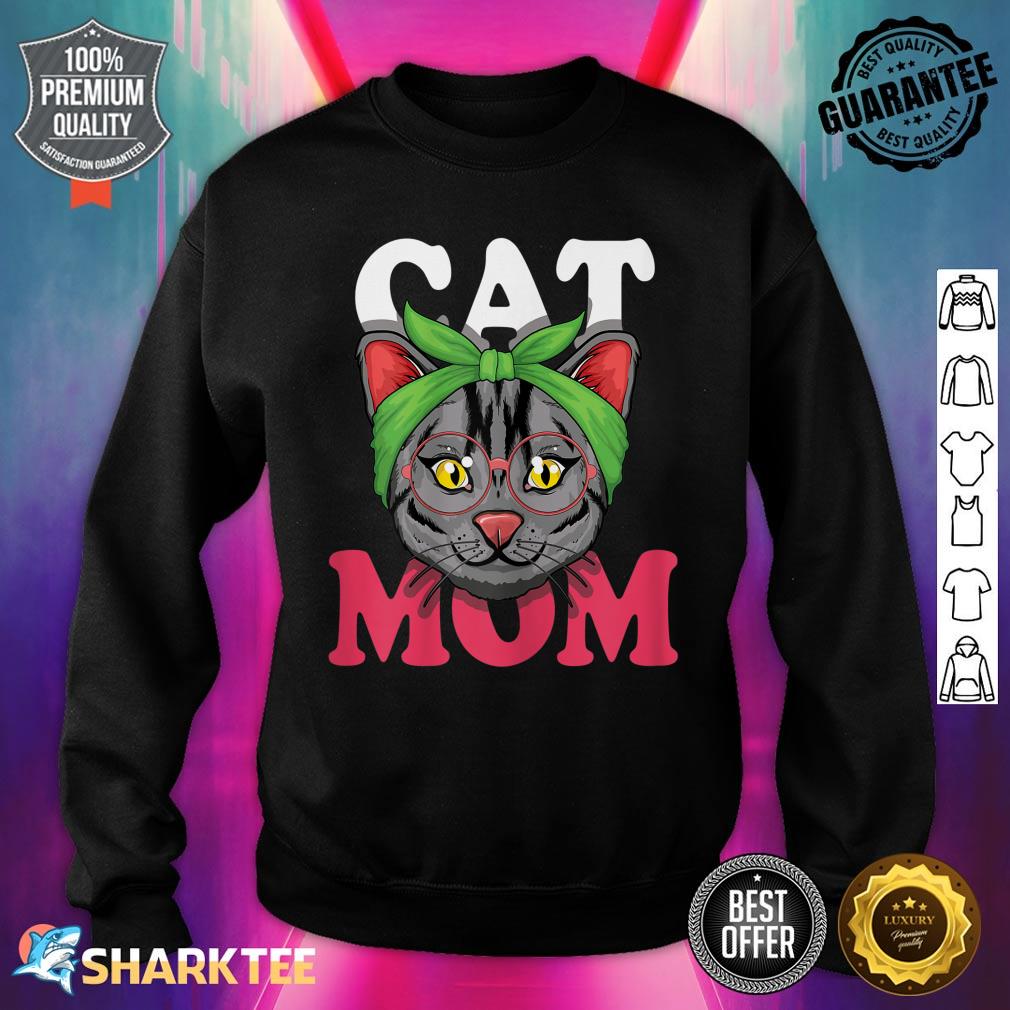 Womens Kawaii Cat Mom Mama Mommy Mother's Day Sweatshirt