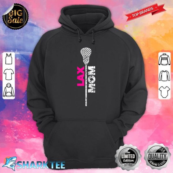 Womens LAX Mom Lacrosse Pink Accent Hoodie