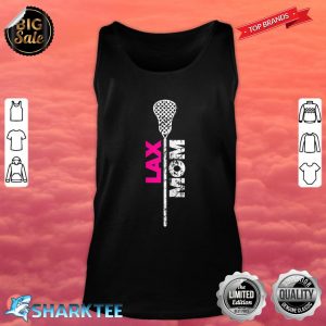 Womens LAX Mom Lacrosse Pink Accent Tank Top