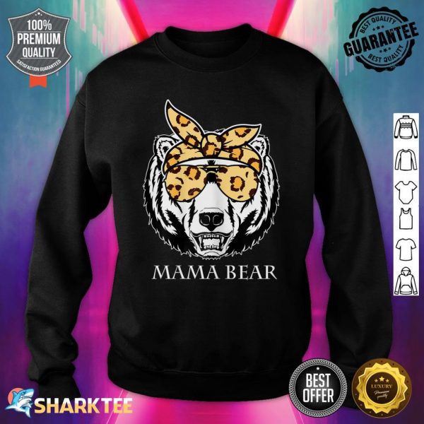 Womens Mama Bear Face Sunglasses Mother Mom Mommy Mother's Day Sweatshirt
