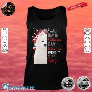 Womens Valentines Day Spitz Mom Mother Doggy Mum Dog White Fur Premium Tank Top