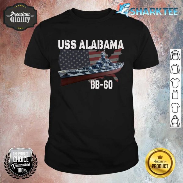 WW2 American Battleship USS Alabama BB-60 Warship Veterans Premium Shirt