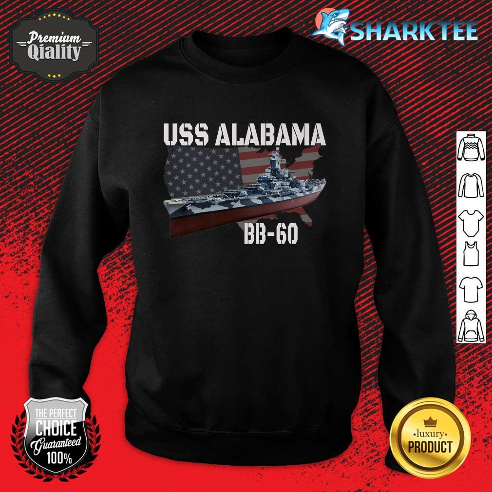 WW2 American Battleship USS Alabama BB-60 Warship Veterans Premium Sweatshirt