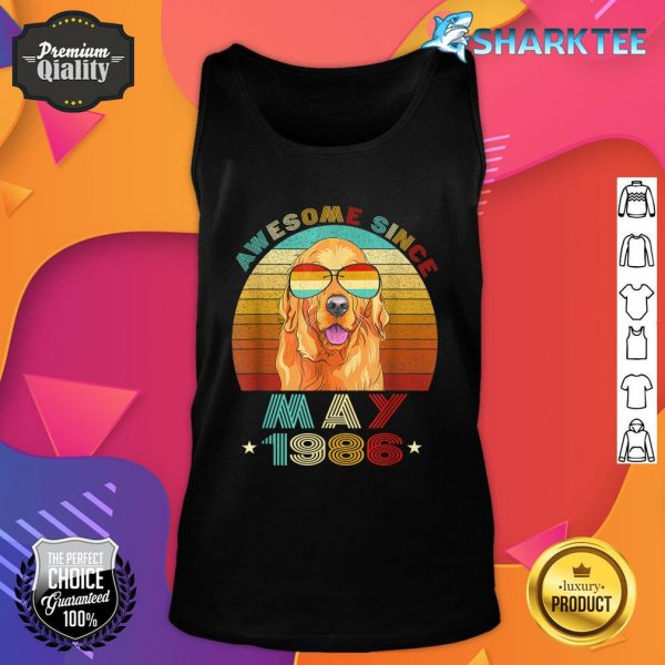36th Birthday Love Golden Retrievers 36 Years Since May 1986 Tank Top