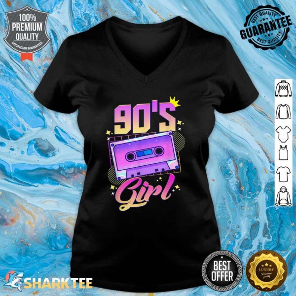 90's Girl Style Retro Vintage Outfits Clothes Old Radio V-neck