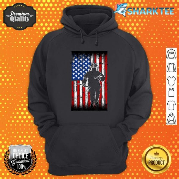 American Flag With Firefighter Fathers Day Hoodie