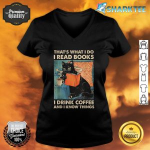 Black Cat I Read Books I Drink Coffee And I Know Things V-neck