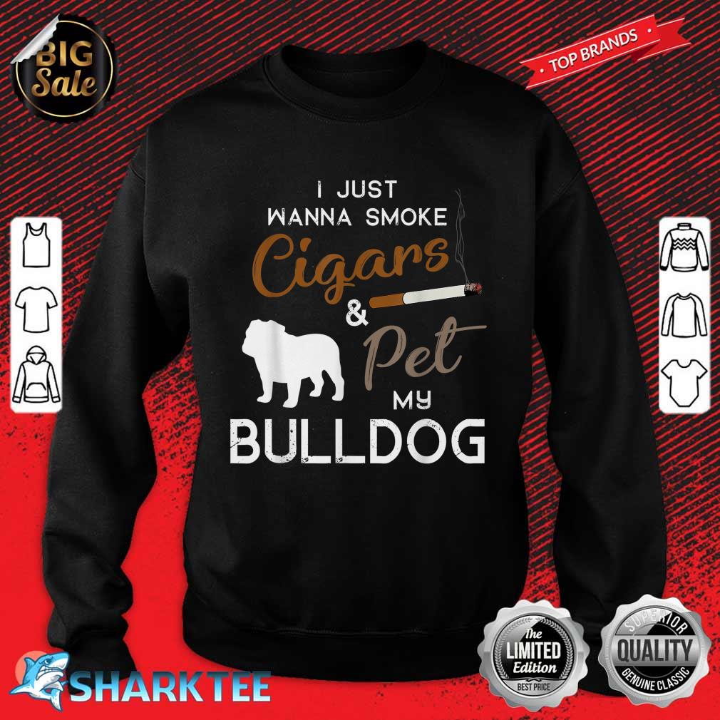 Bulldog Dog Cigar Lover Owner Christmas Birthday Gift Sweatshirt
