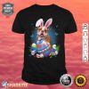 Bunny Bulldog With Egg Basket Easter Flower Hunting Egg Premium Shirt