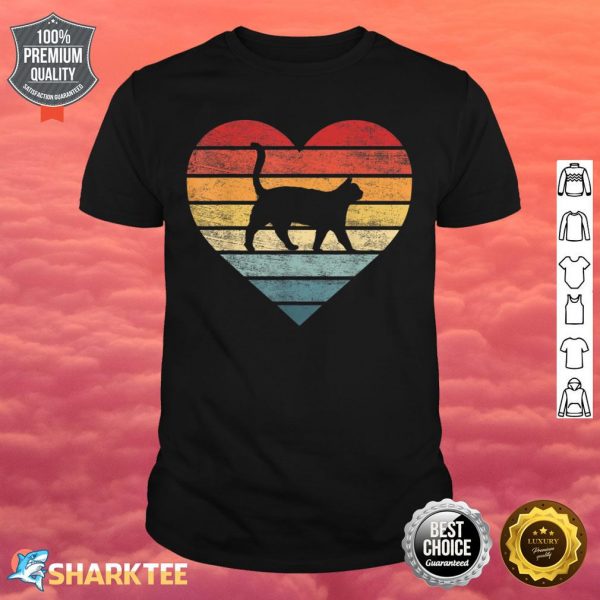 Cat Lover Pet Owner Kitty Heart Silhouette Shirt